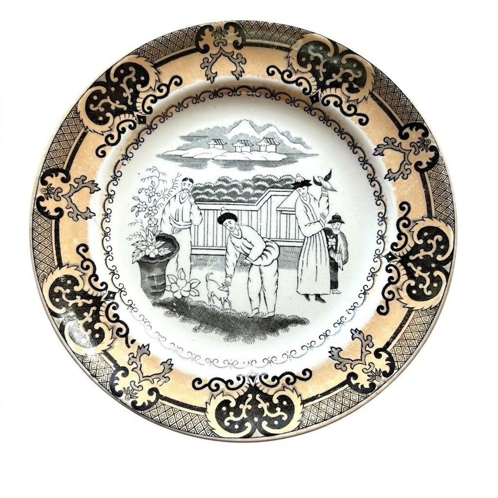 Set of 3 Antique Petrus Regout Maastricht "Sana" Plates – Dutch Transferware - Picture 3 of 16